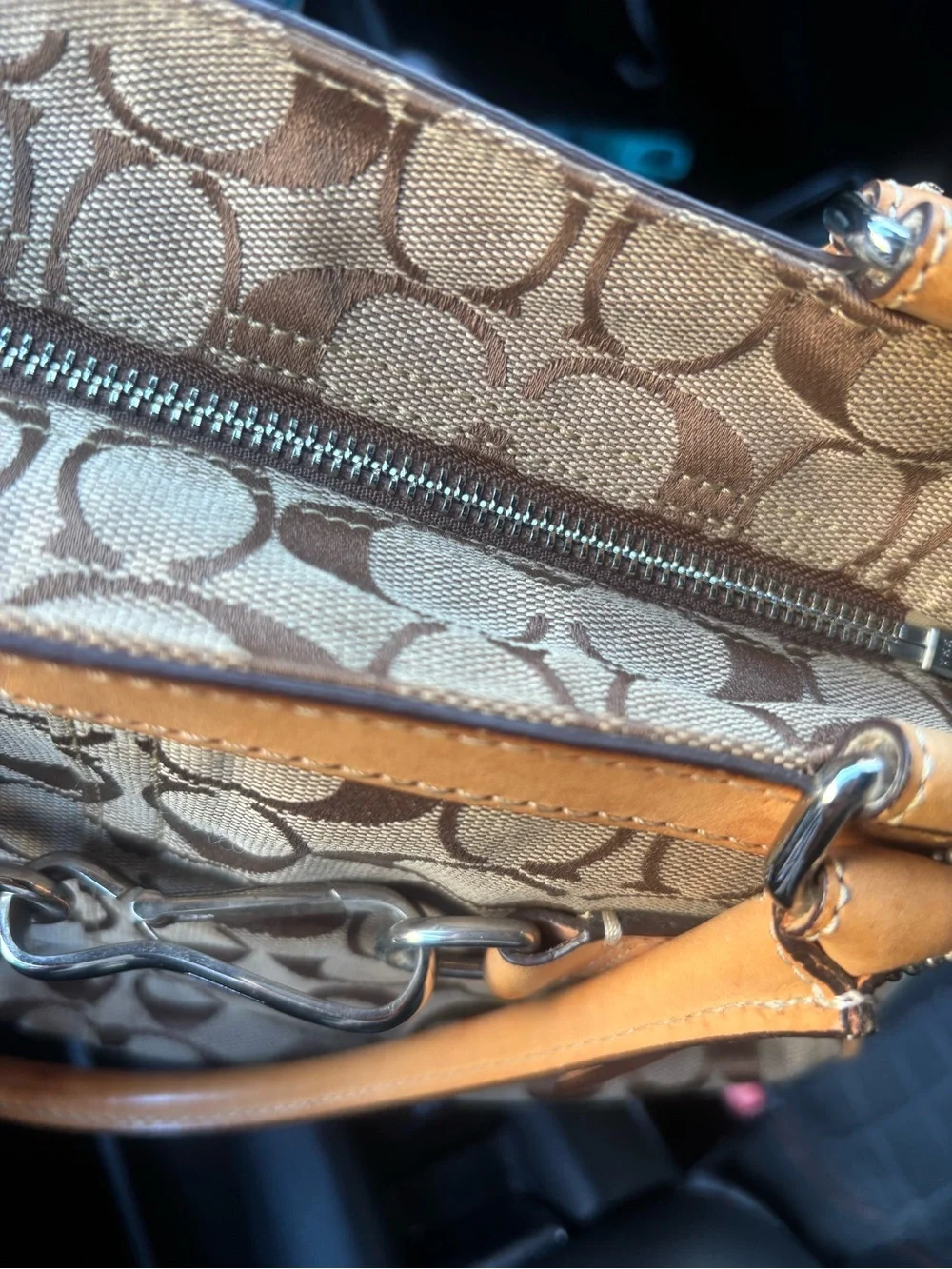 Vintage Fall Coach Signature Hampton Canvas Tote Bag